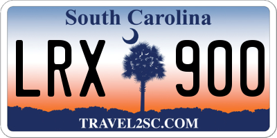 SC license plate LRX900