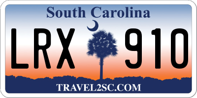 SC license plate LRX910