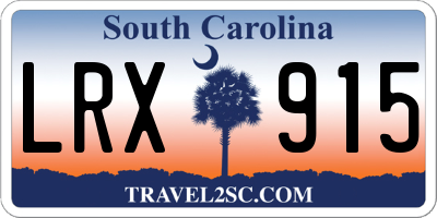 SC license plate LRX915