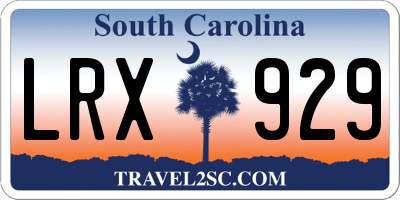 SC license plate LRX929