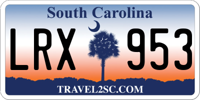 SC license plate LRX953