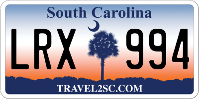 SC license plate LRX994