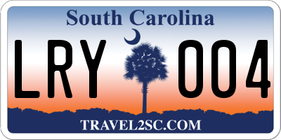 SC license plate LRY004