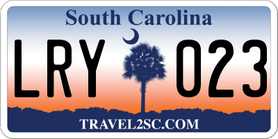 SC license plate LRY023