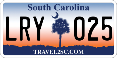 SC license plate LRY025
