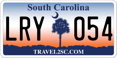SC license plate LRY054