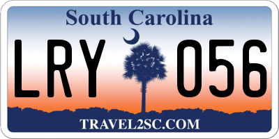 SC license plate LRY056
