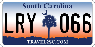 SC license plate LRY066