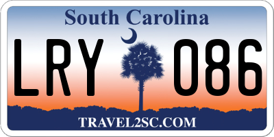SC license plate LRY086