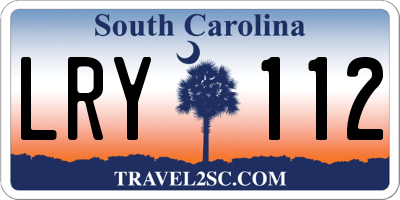 SC license plate LRY112