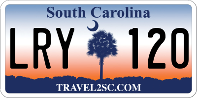 SC license plate LRY120