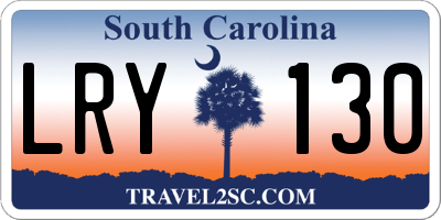 SC license plate LRY130
