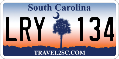 SC license plate LRY134