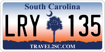 SC license plate LRY135