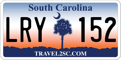SC license plate LRY152