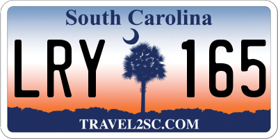 SC license plate LRY165