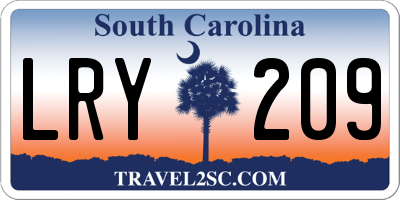 SC license plate LRY209