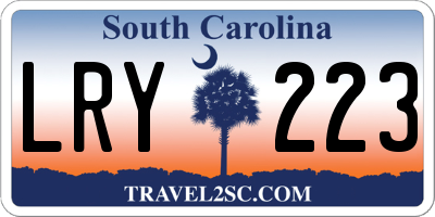 SC license plate LRY223