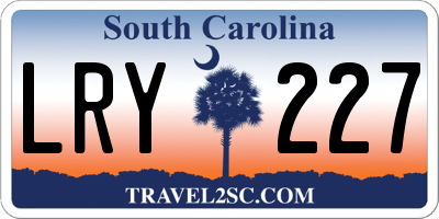SC license plate LRY227