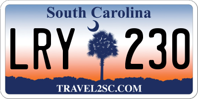 SC license plate LRY230