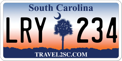 SC license plate LRY234