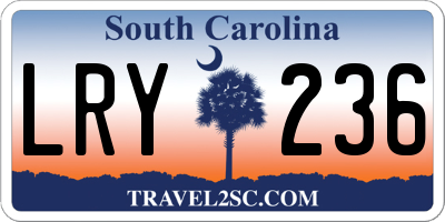 SC license plate LRY236