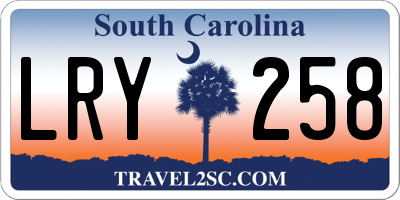 SC license plate LRY258