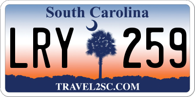 SC license plate LRY259