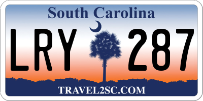 SC license plate LRY287
