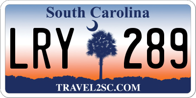 SC license plate LRY289