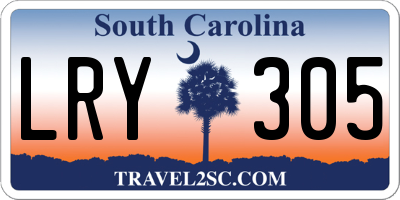 SC license plate LRY305