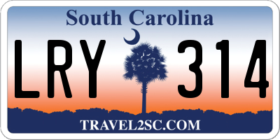 SC license plate LRY314