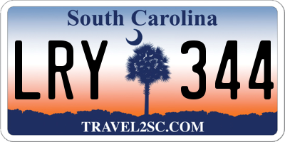 SC license plate LRY344