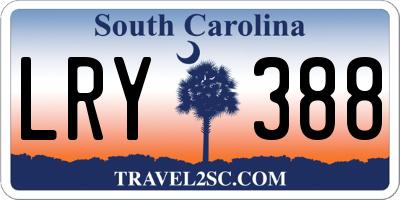 SC license plate LRY388