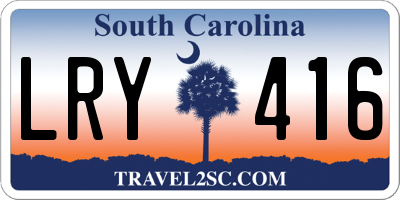 SC license plate LRY416