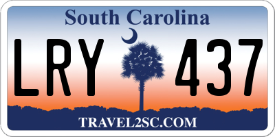 SC license plate LRY437