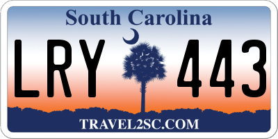SC license plate LRY443