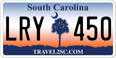 SC license plate LRY450