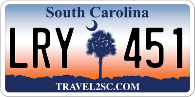 SC license plate LRY451
