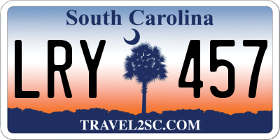 SC license plate LRY457