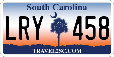 SC license plate LRY458
