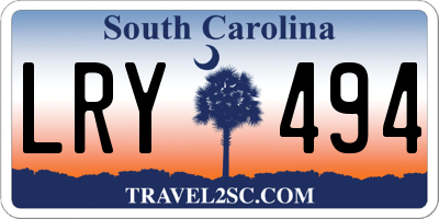 SC license plate LRY494