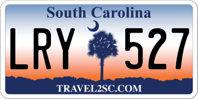 SC license plate LRY527