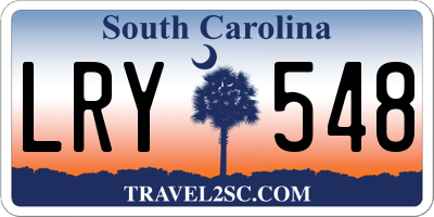 SC license plate LRY548