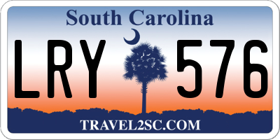 SC license plate LRY576