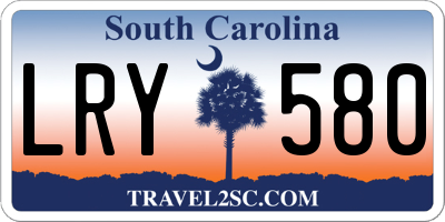 SC license plate LRY580