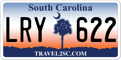 SC license plate LRY622