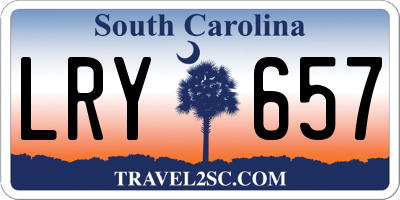 SC license plate LRY657