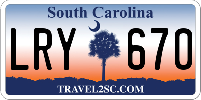 SC license plate LRY670
