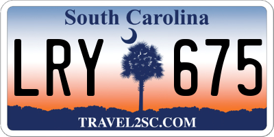 SC license plate LRY675